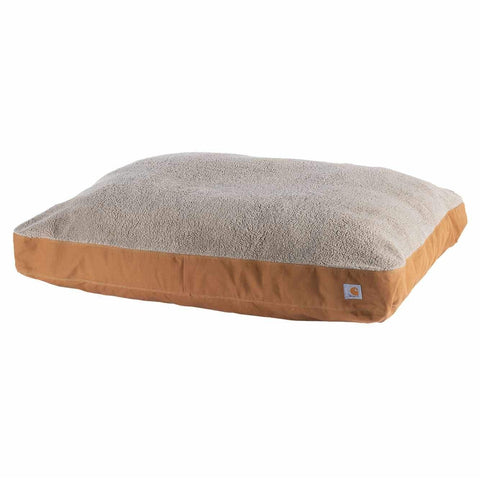 Carhartt Brown Firm Duck Sherpa-Topped Dog Bed