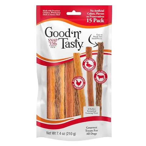 15 pack Triple Flavor Snap �Ems Gourmet Variety Pack for All Dogs