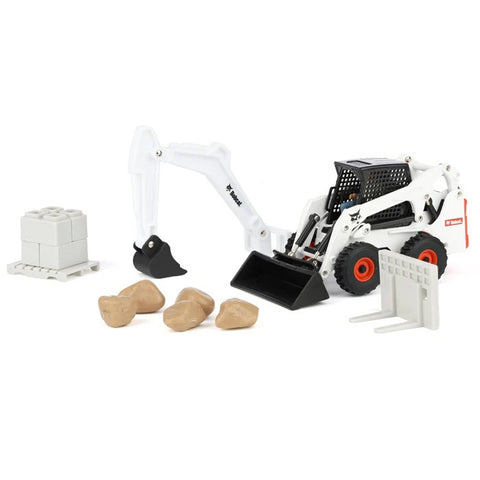 1/32 Bobcat Skid Steer Construction Play Set with 20 Pieces 16504