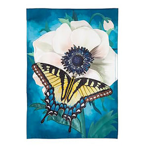 Anemone and Butterfly Applique Flag