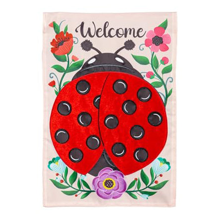 Ladybug Applique Flag