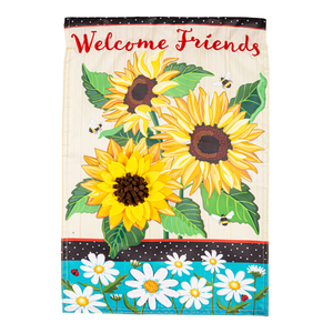 Sunflowers & Daisies Applique Flag