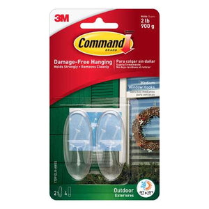 Command Outdoor Medium Clear Plastic Hooks 17091CLR-AWES