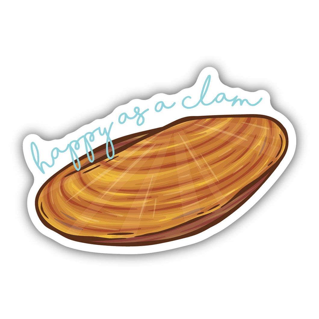 Happy As A Clam Sticker 1716-LSTK