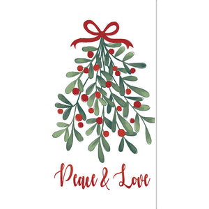 Watercolor Mistletoe Christmas Kitchen Towels