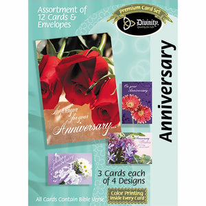 Anniversary Flowers Boxed Cards 18037N