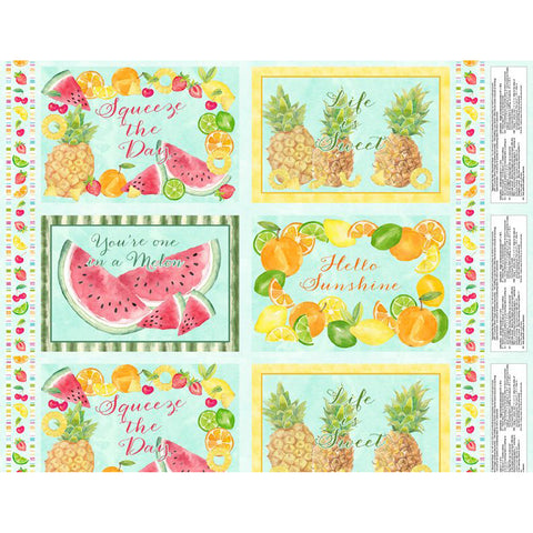 Wilmington Prints Squeeze The Day Collection Cotton Fabric Panel 1810-42460-453