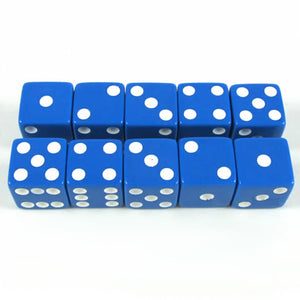 Blue, White 10-Pack 16mm Dice