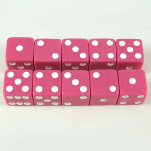 Pink, White 10-Pack 16mm Dice