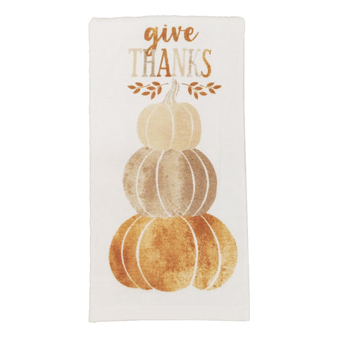 Give Thanks Pumpkin Stack Dual Kitchen Towel 18373