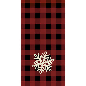 Buffalo Plaid Snowflake Merry Christmas Kitchen Towels Dish Towels, Black