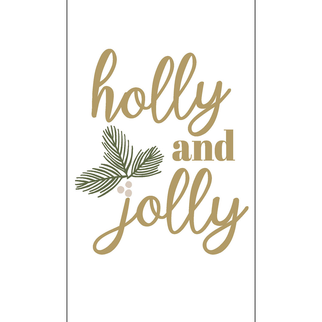 Holly Jolly Sprig Metallic Printed Dual Kitchen Towel 18398