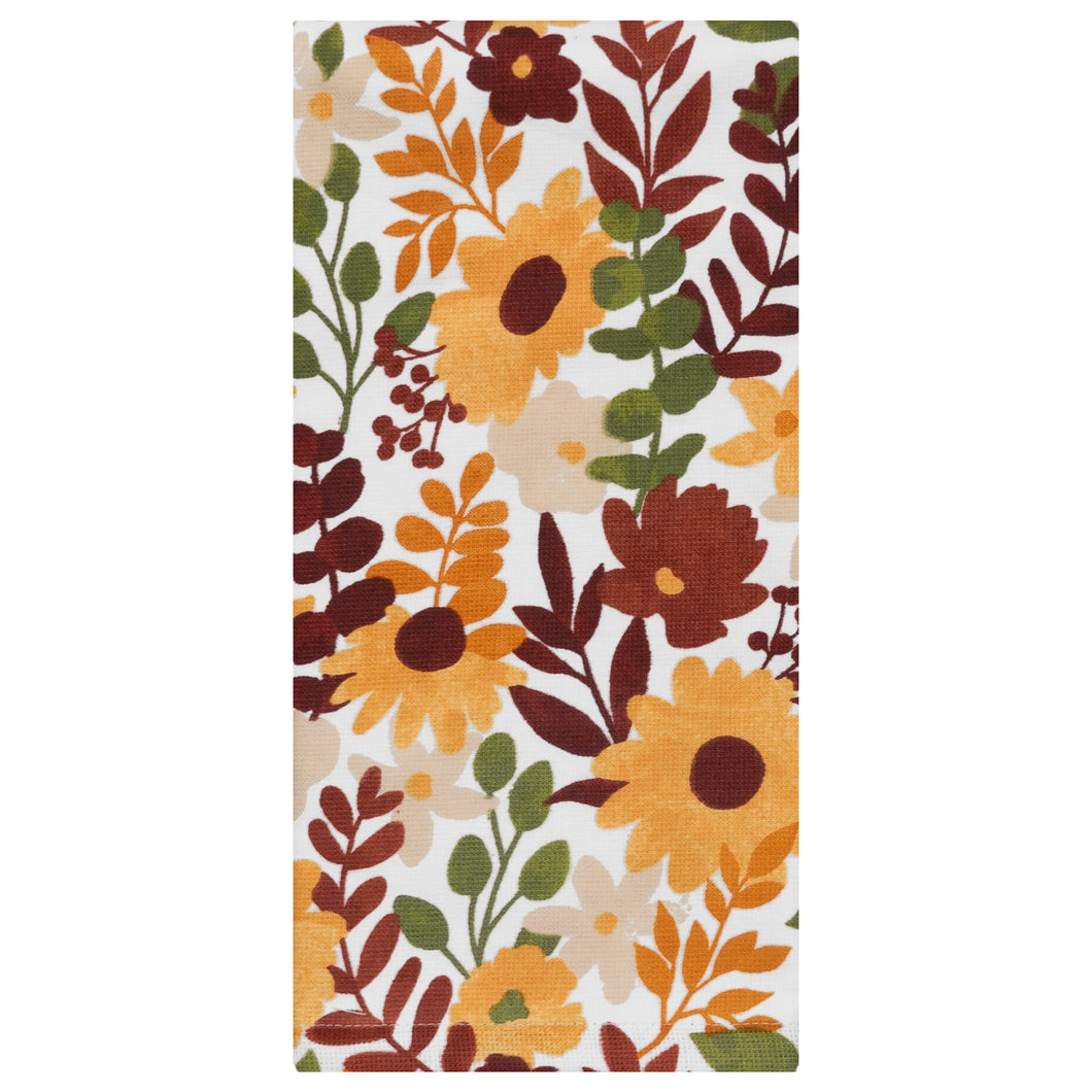 Sunflower Sprigs Printed Dual Kitchen Towel 18442