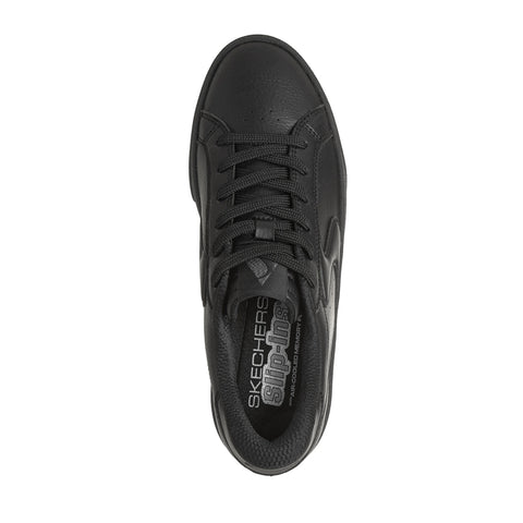 Top view of Skechers women's Slip-ins Belmont Elevated Attitude shoe in black