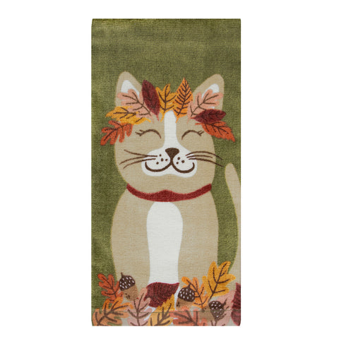 Sweet Autumn Cat Fiber Reactive Kitchen Towel 18682