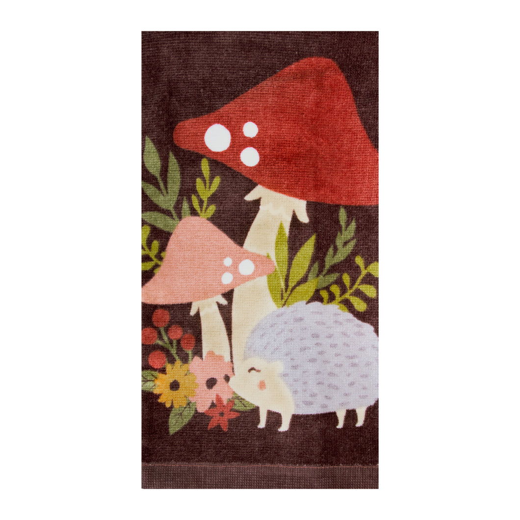 Hedgehog and Mushroom Forest Fiber Reactive Kitchen Towel 18704