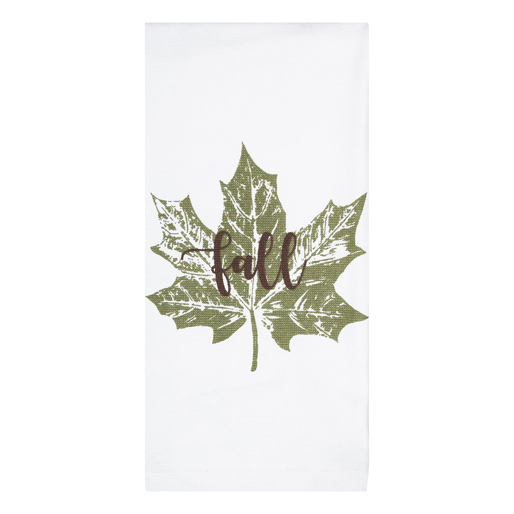 Autumn Stamped Maple Leaf Printed Dual Kitchen Towel 18706