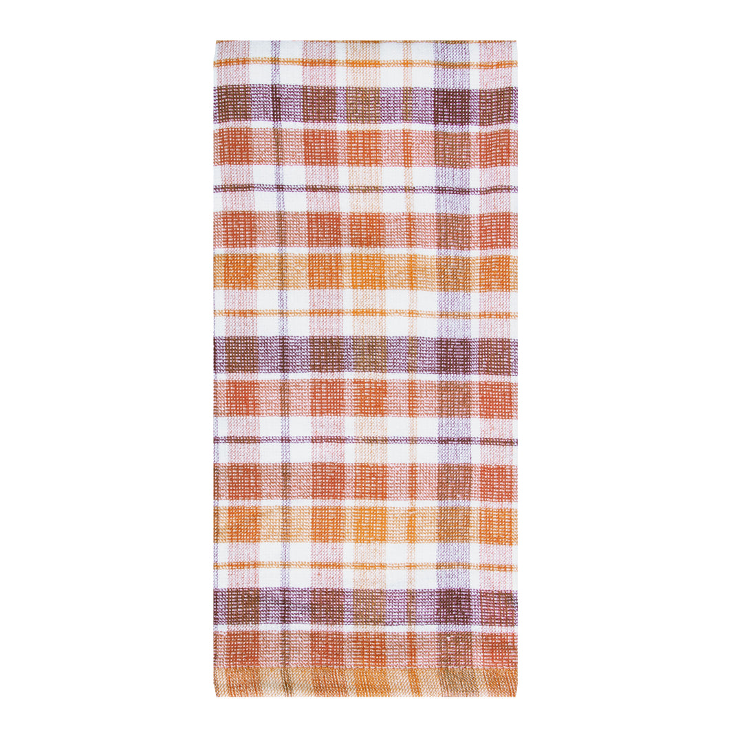 Burgundy Spice Windowpane Woven Dual Kitchen Towel 18722