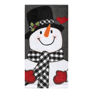 Black Check Snowman Fiber Reactive Kitchen Towel 18875