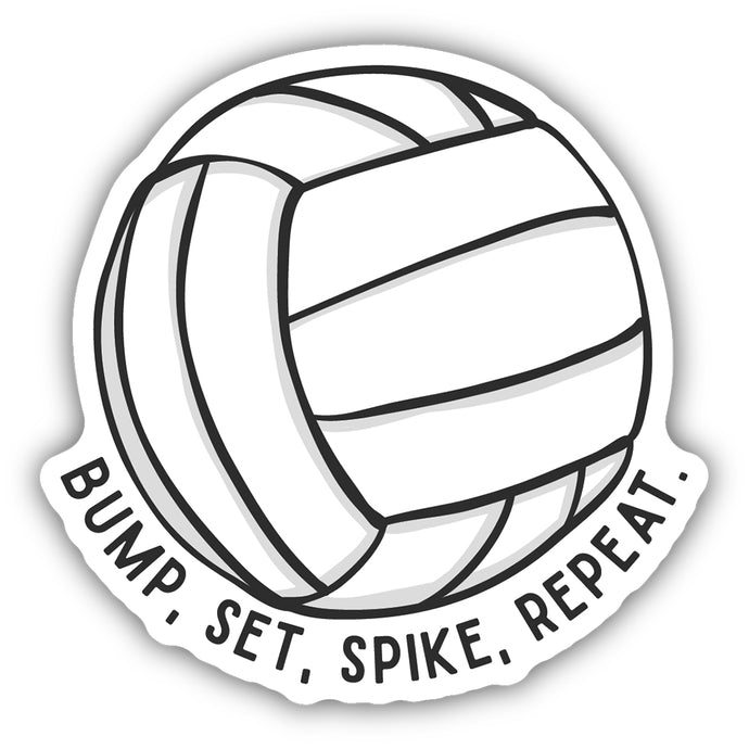 Bump Set Spike Repeat Volleyball Sticker 1978-LSTK