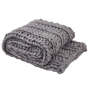 Sharkskin Chunky Ribbed Knit Throw