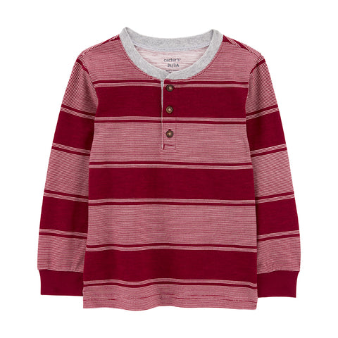 Red Boys' Striped Henley T-Shirt