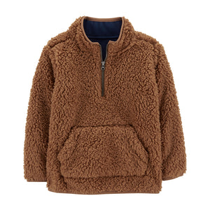 Brown Quarter Zip Fleece Pullover