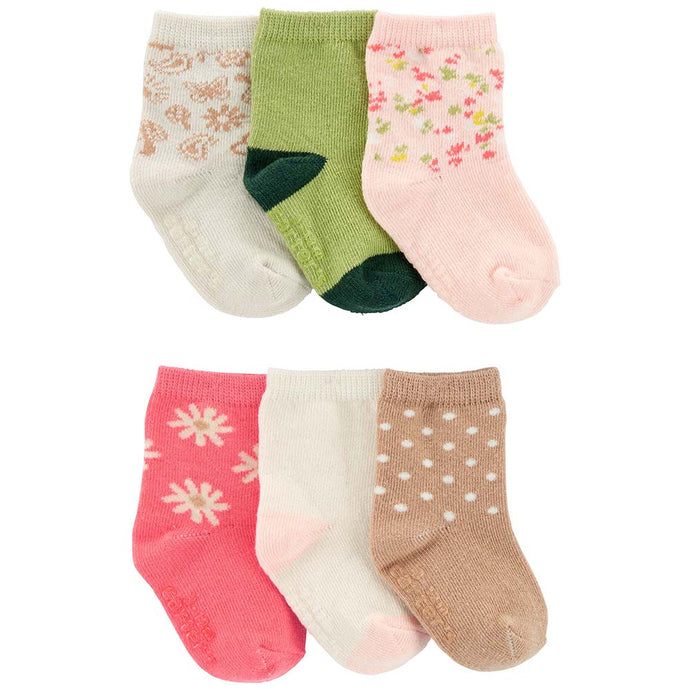 Baby Girls' 6-Pack Floral Print Crew Socks 1P888510