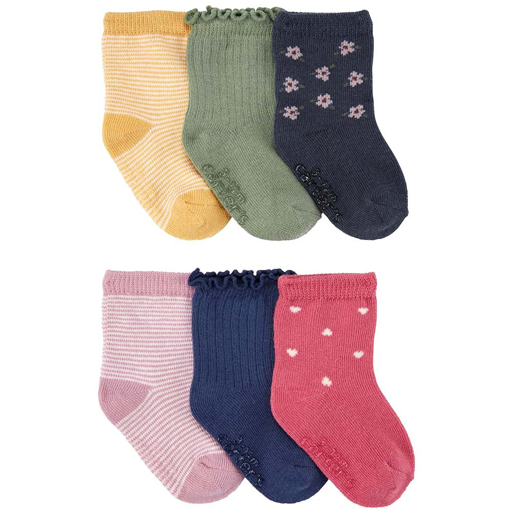 Girls' 6-Pack Multi-Color Crew Socks 1P888610-998