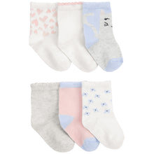 Girls' 6-Pack Cat Socks 1Q425210