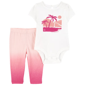 Baby Girls' 2-Piece Palm Tree Bodysuit Pant Set 1Q431110