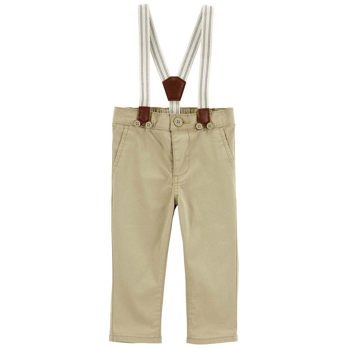 Baby Boys' Twill Suspender Pants