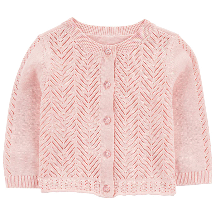 Baby Girls' Pointelle Button-Front Knit Cardigan 1Q434310