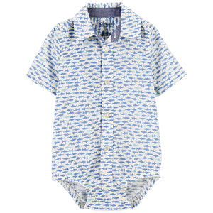 Baby Boys' Shark Print Button-Front Bodysuit 1Q440010