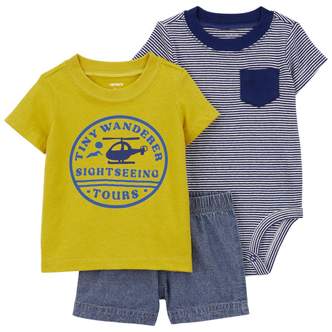 Baby Boys' 3-Piece Tiny Wanderer Little Short Set 1Q474410