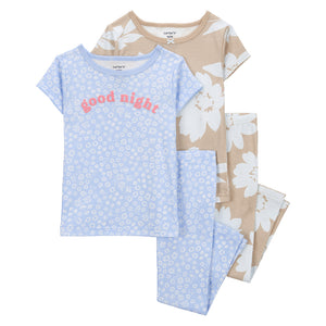Baby Girls' 4-Piece Floral Pajamas 1Q514110