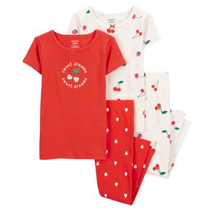Baby Girls' 4-Piece Cherry Pajamas 1Q514210