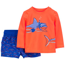 Boys' 2-Piece Shark Print Swim Set 1Q545910