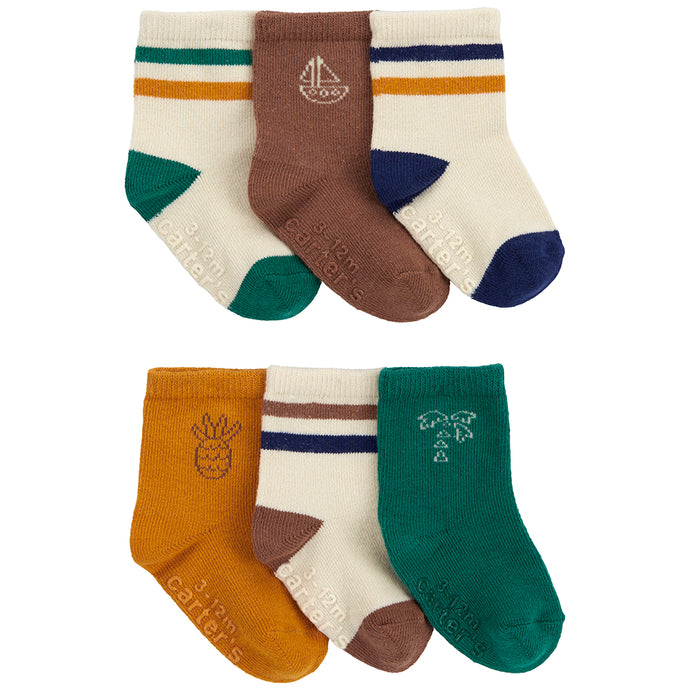 Baby Boys' 6-Pack Tropical Striped Socks 1Q547710