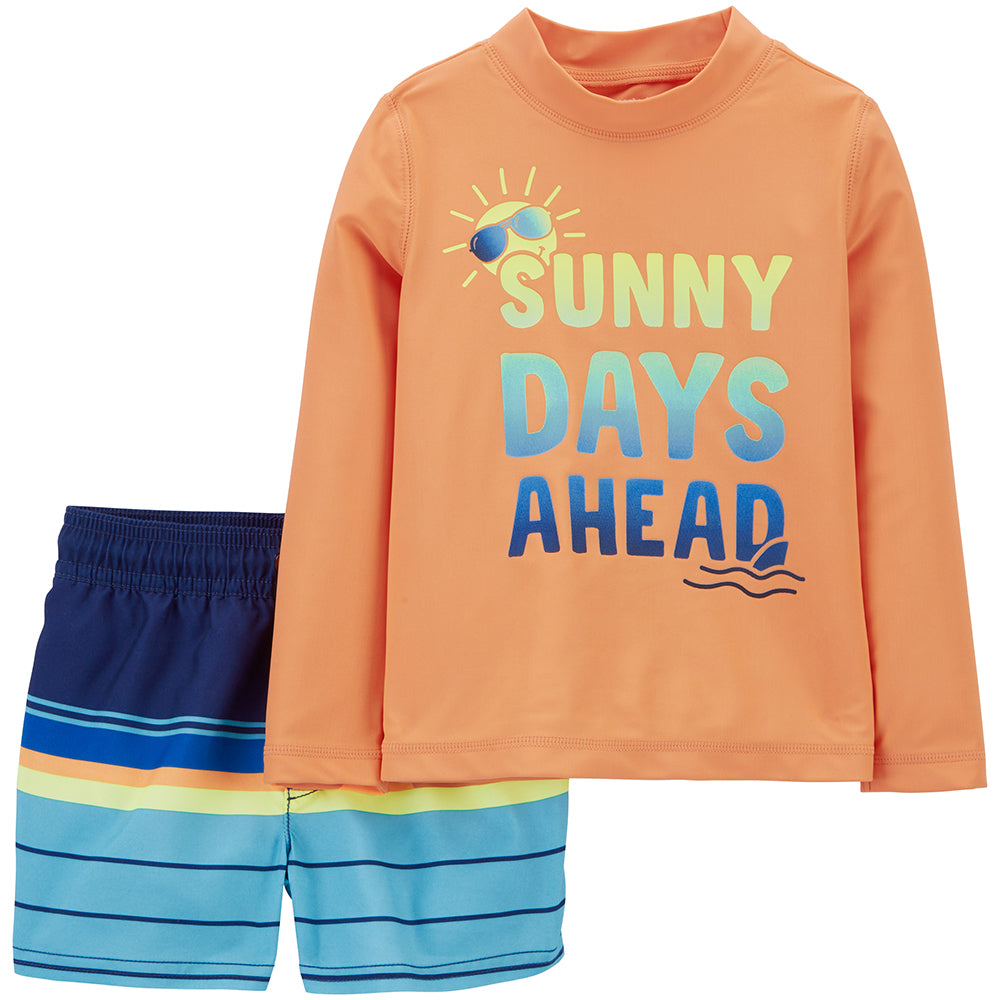 Sunny Days 2-Piece Rashguard Swim Set