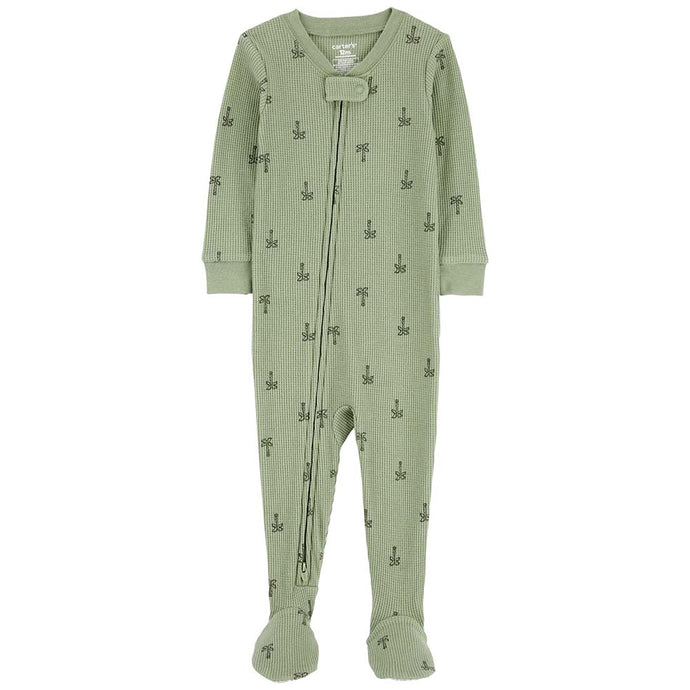 Boys' 1-Piece Palm Tree Thermal Footie Pajamas 1Q550010