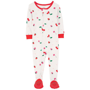 Girls' 1-Piece Cherry Footie Pajamas 1Q552010