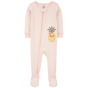 Girls' Pineapple Stripe Footie Pajamas 1Q552310
