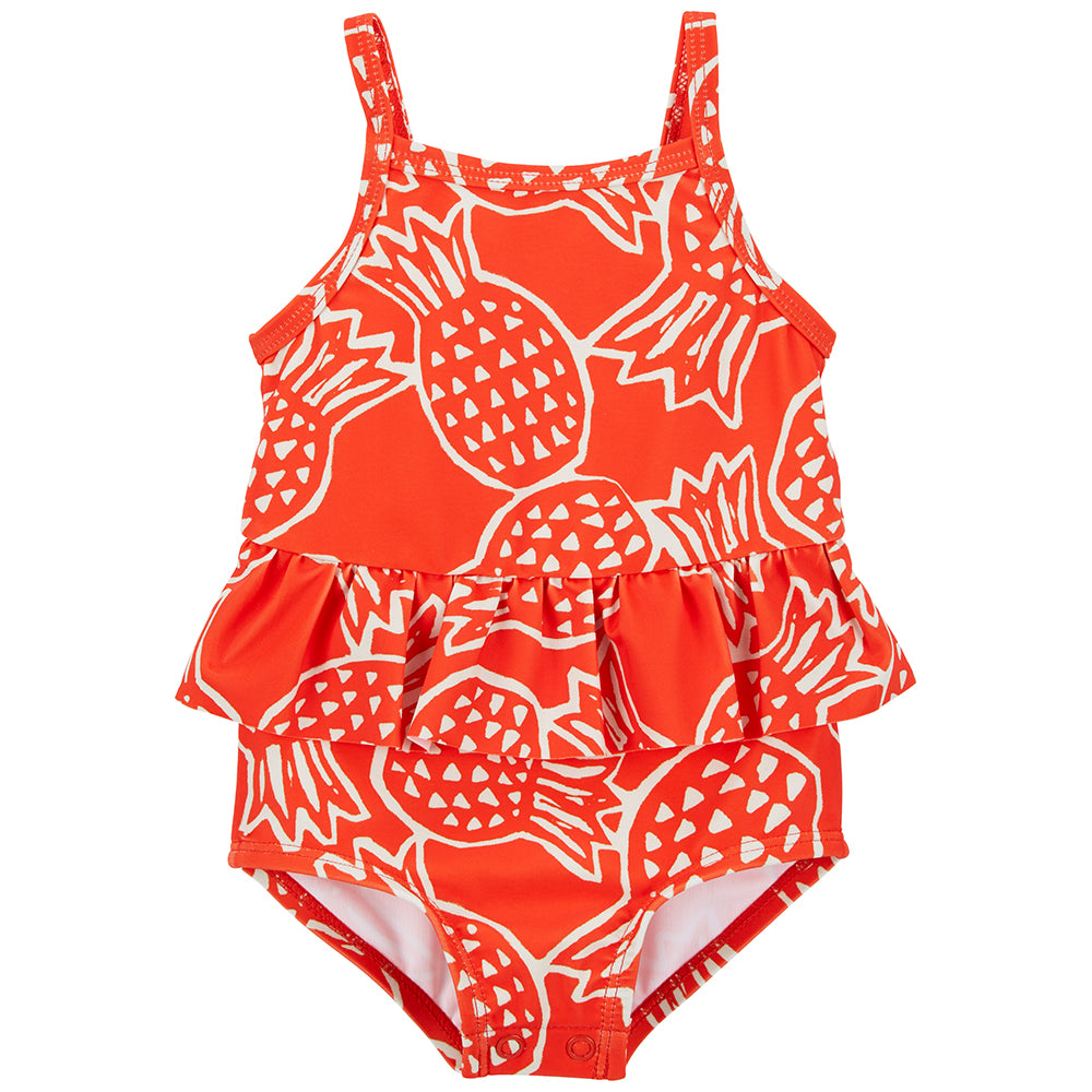 Baby Girls' 1-Piece Red Pineapple Swimsuit 1Q569510