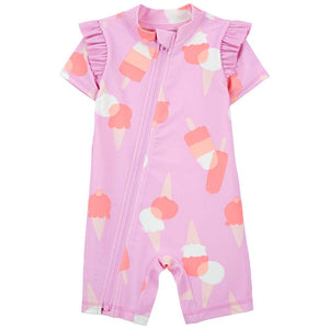 Baby Girls' 1-Piece Ice Cream Swimsuit 1Q569610