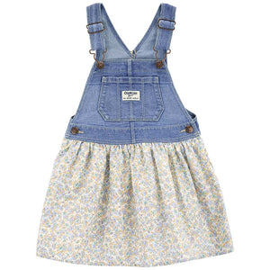 Baby Girls' Floral Print Denim Jumper Dress 1Q582010