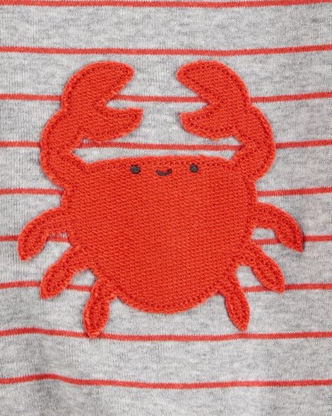 Baby Boy Crab Striped Cotton Blend Short-Sleeve Romper 1S474910-984