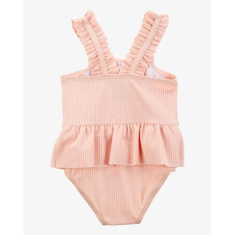 Baby 2-Piece Sun Hat & Ruffle 1-Piece Swimsuit Set 1S898010-650  back of bathing suit