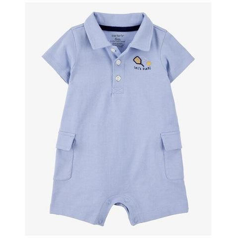 Baby Pickleball Cotton Romper - Blue 1S922910-420