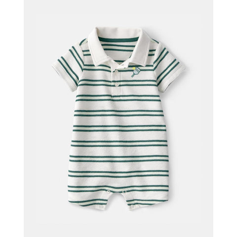 SS GREEN STRIPE PICKELBALL ROMPER-BOY